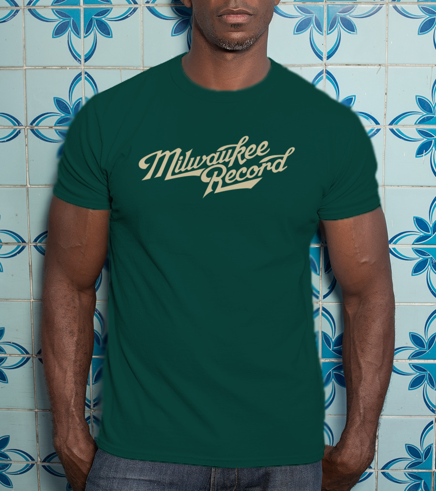 Milwaukee Record Forest Green Script T-Shirt