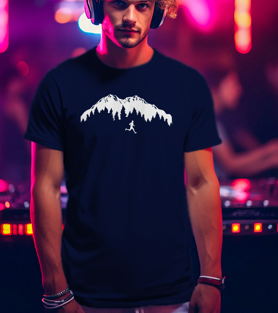 Trail Runner In Mountains Forest T-Shirt