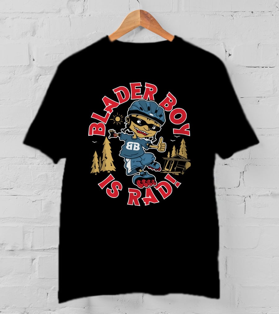 Blader Boy Is Rad Roller Skating Adventure Danny Mullen T-Shirt