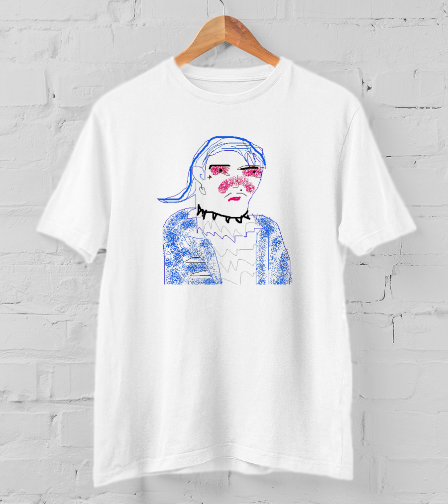 Flamboyant Shitty Ms Paint Dorian Electra Blue Jacket Red Cheeks Choker T-Shirt