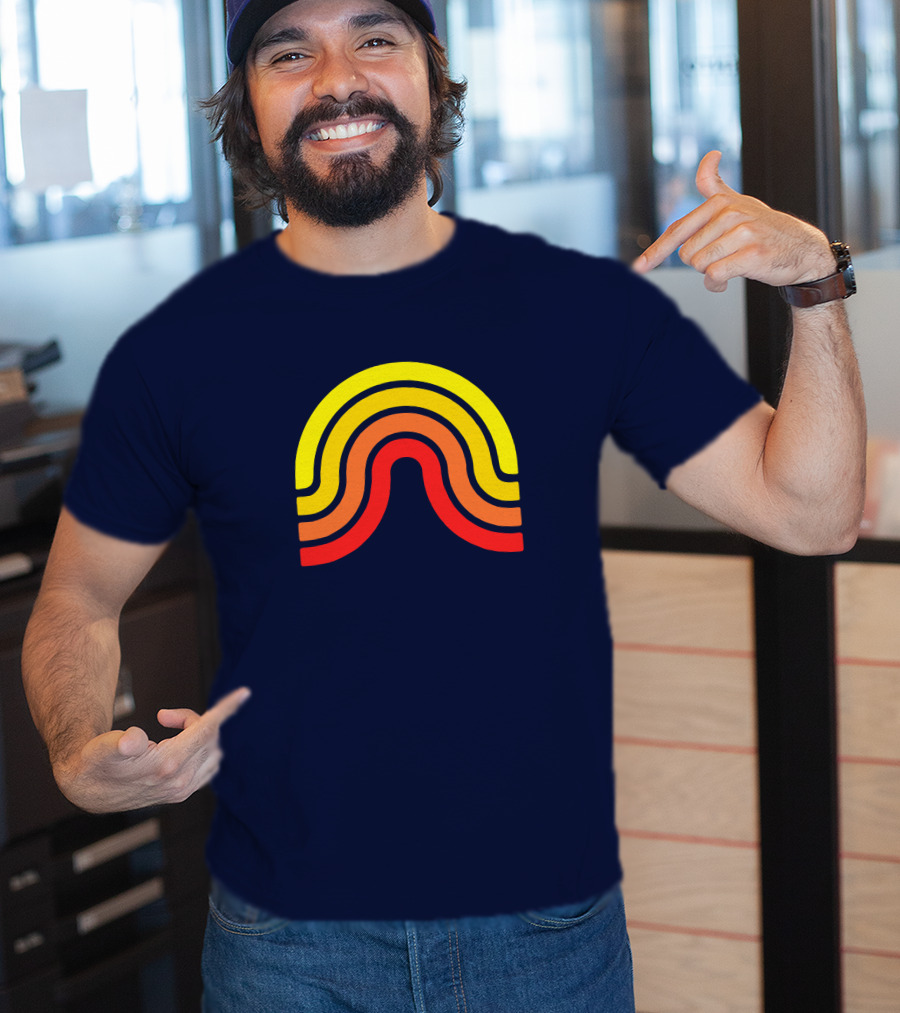 The Geoff Stuff Olden Days Rainbow Logo Geof Flramsey T-Shirt