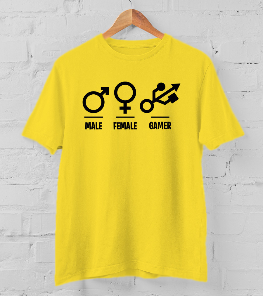 Male Female Gamer USB T-Shirt