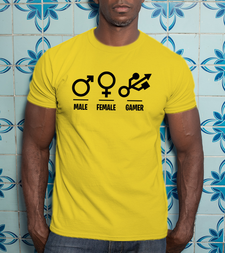 Male Female Gamer USB T-Shirt