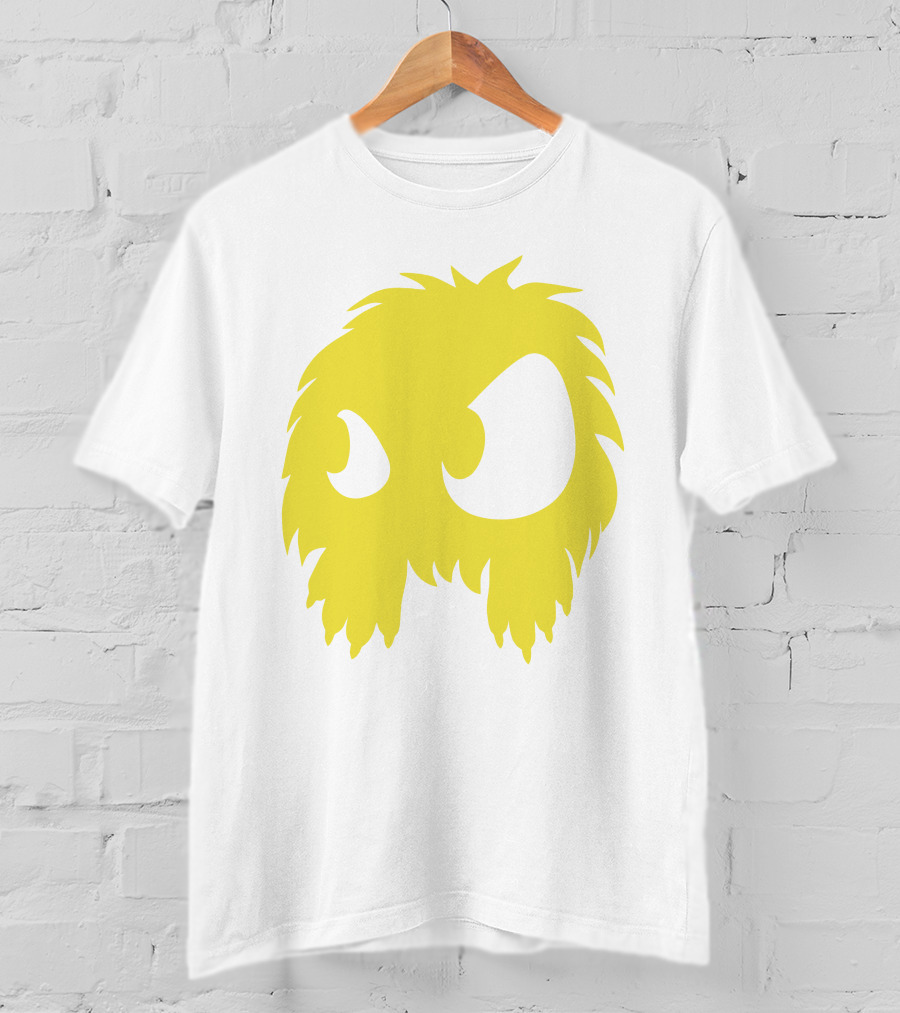 Mcq Monster Flock Mew Yellow Furry Creature Face T-Shirt