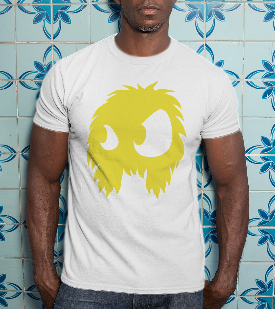 Mcq Monster Flock Mew Yellow Furry Creature Face T-Shirt