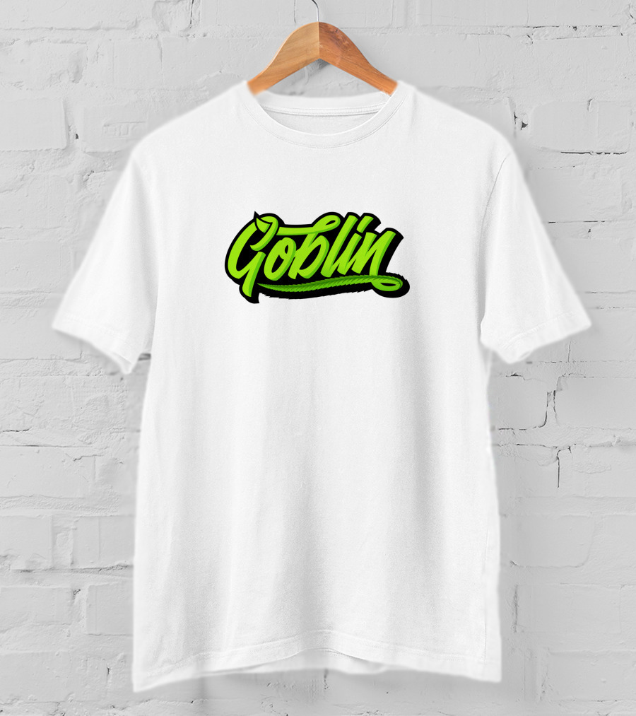 Goblin Merch Logo Graphic Bold Green Script T-Shirt