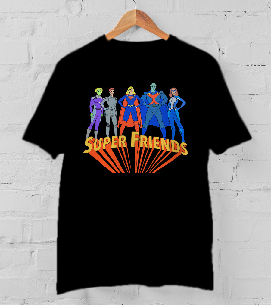 Super Friends Supergirl And Superheroes Team T-Shirt