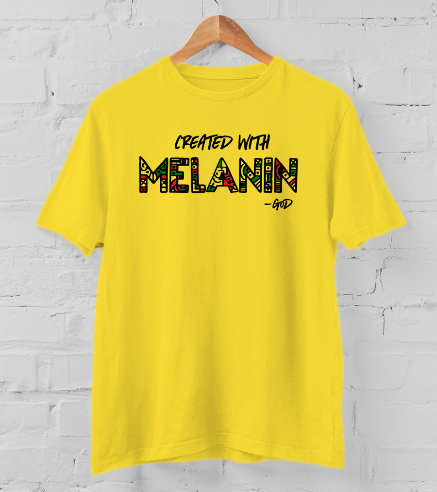 Created With Melanin God African Pattern Empowerment T-Shirt