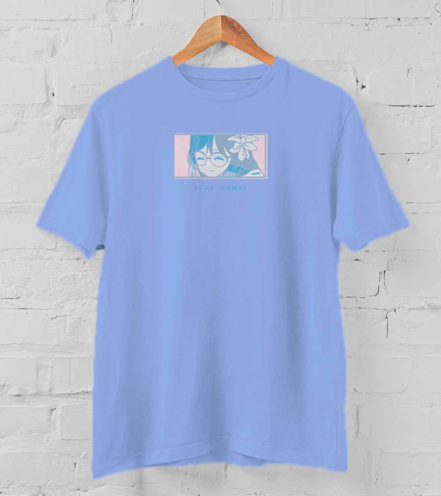 Stay Comfy Lilypichu Merch Window Blue T-Shirt
