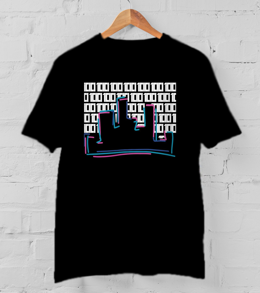 Iconografi Neon Skyline 1010101 Koidoodles T-Shirt