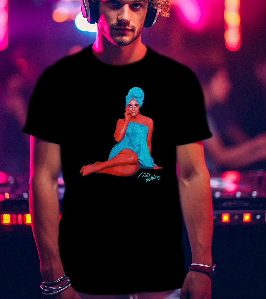 Trixie Mattel Merch Full Coverage Blue Towel And Turban Iconic Pose T-Shirt
