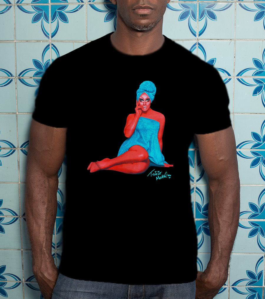 Trixie Mattel Merch Full Coverage Blue Towel And Turban Iconic Pose T-Shirt