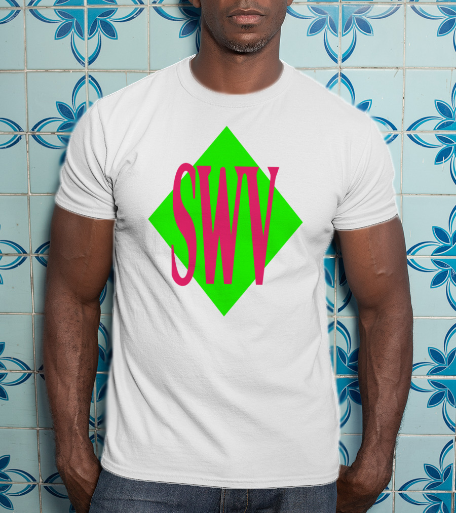 SWV Logo Neon Diamond Pink Green T-Shirt
