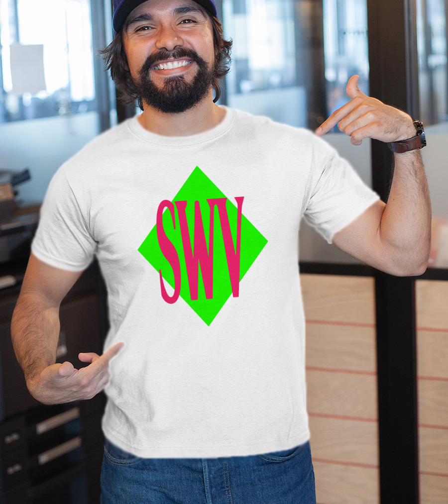 SWV Logo Neon Diamond Pink Green T-Shirt
