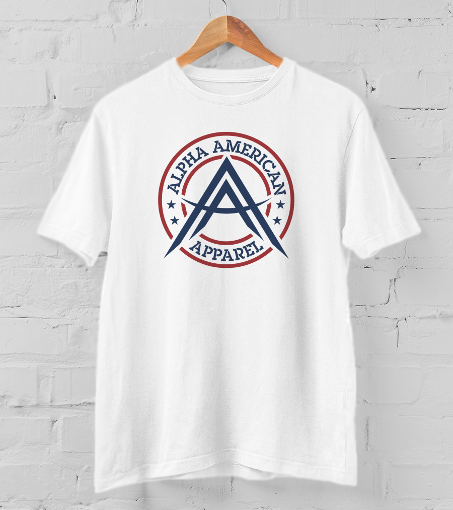 Alpha American Apparel Circular Emblem With Stars Dual A T-Shirt