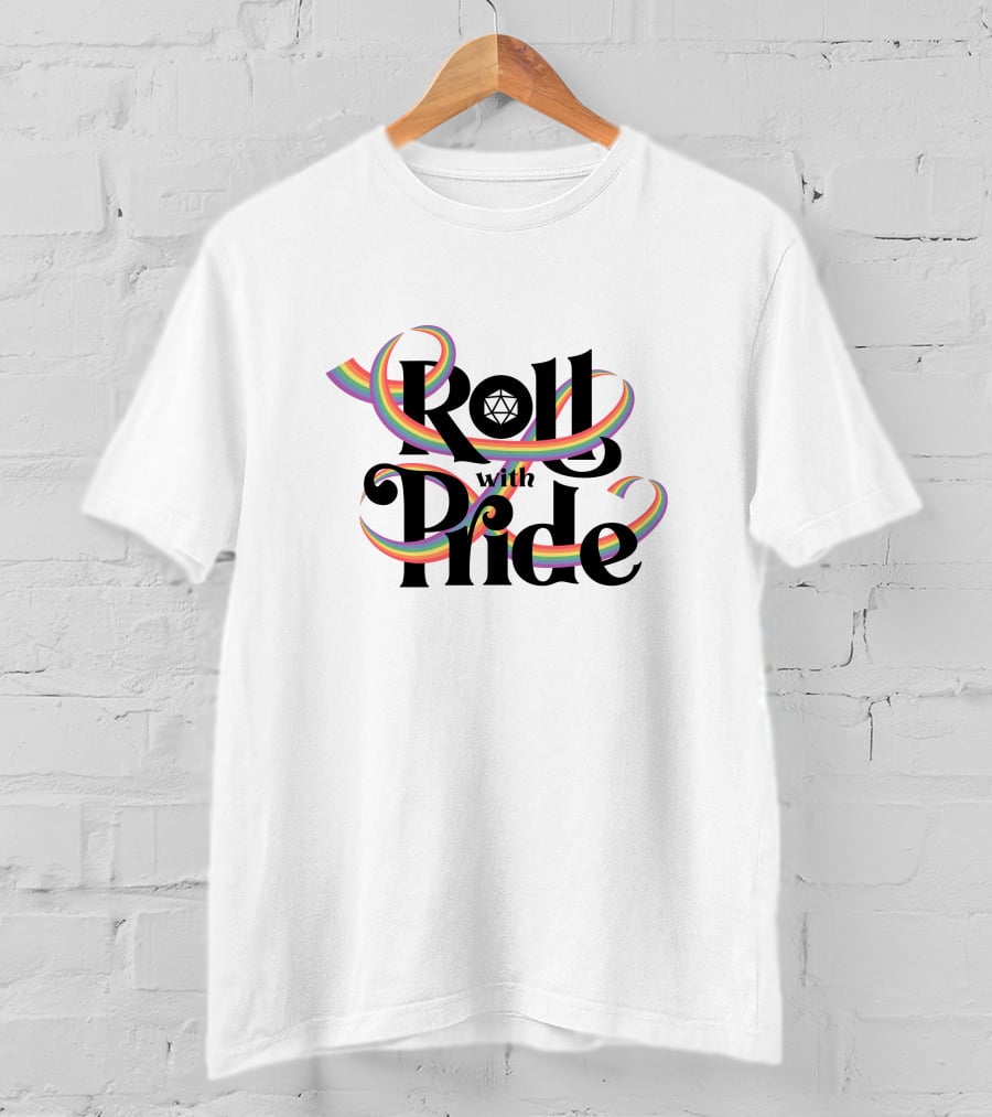 PaolasPixels Merch Roll With Pride Rainbow Dice T-Shirt