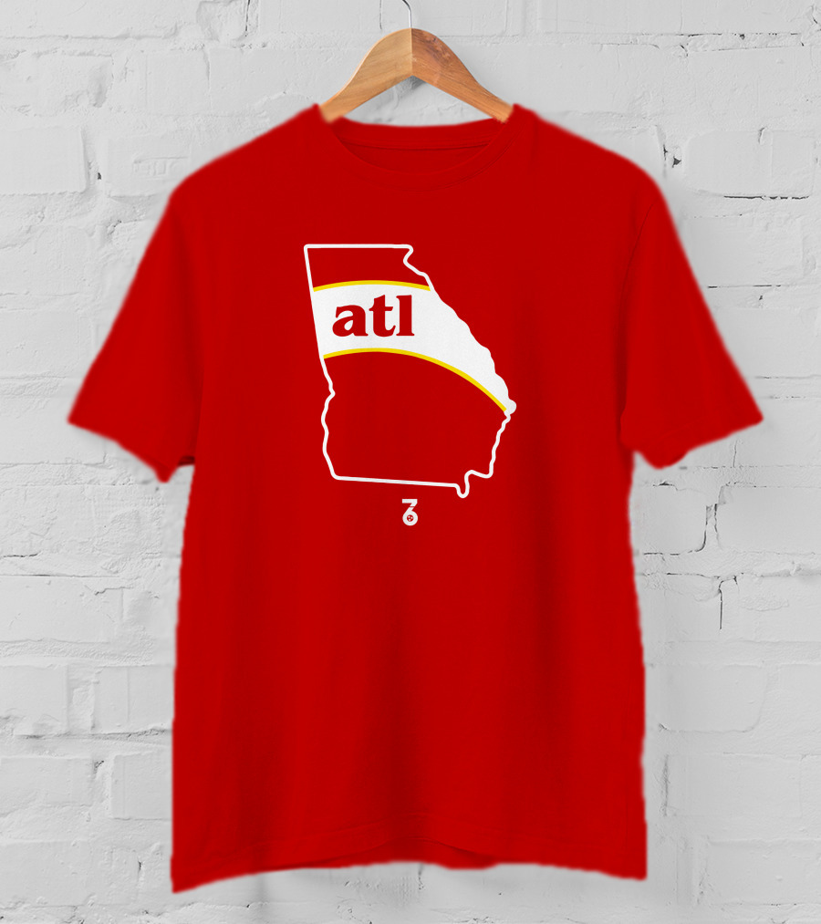 Atlanta ATL State Stripe Seven Six Merch T-Shirt