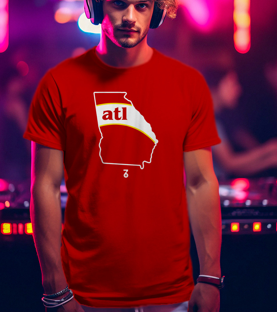Atlanta ATL State Stripe Seven Six Merch T-Shirt