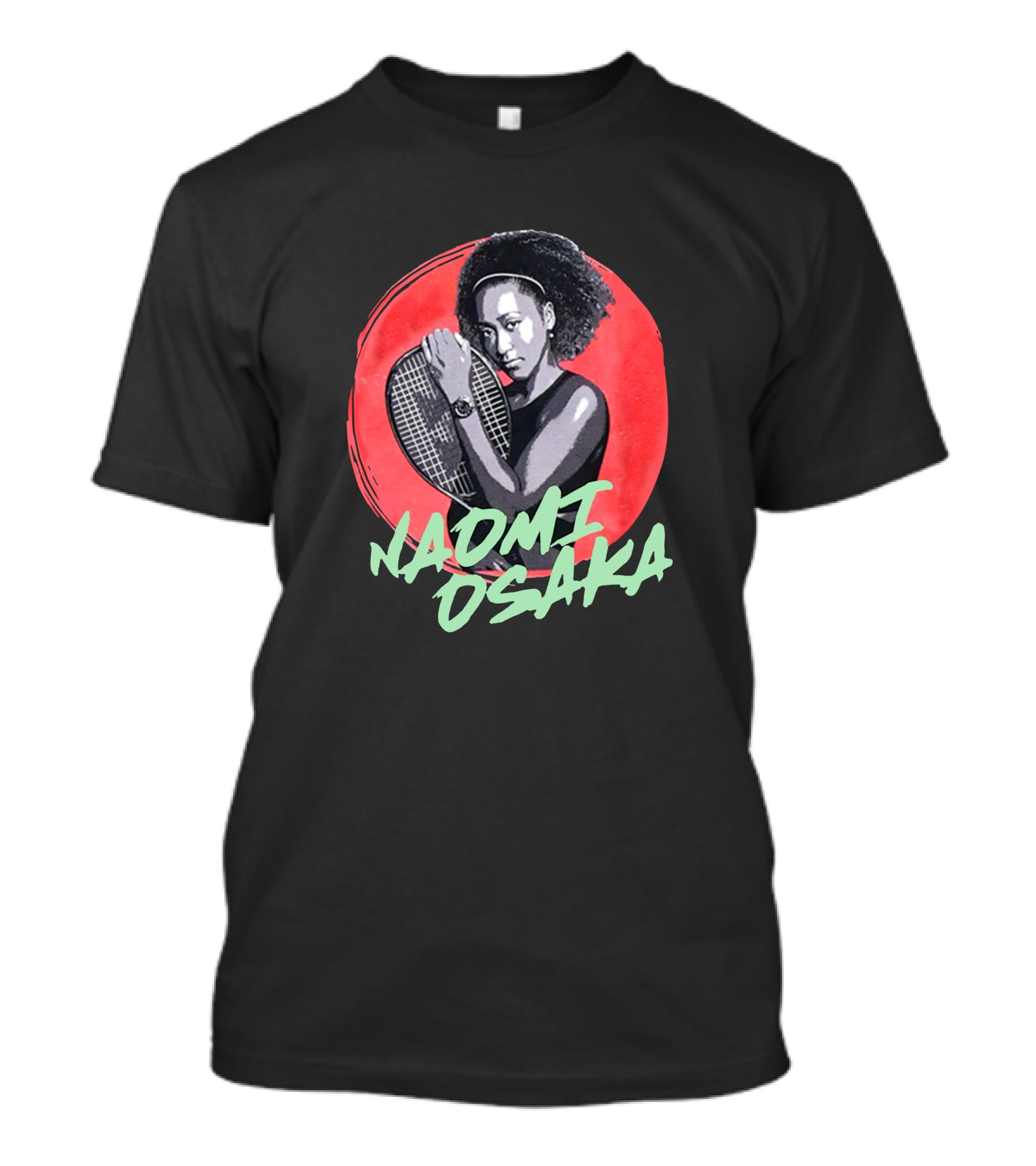 Naomi Osaka Tennis Champion Graphic Red Circle Background T-Shirt