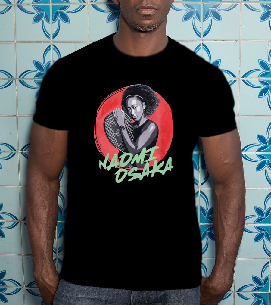 Naomi Osaka Tennis Champion Graphic Red Circle Background T-Shirt