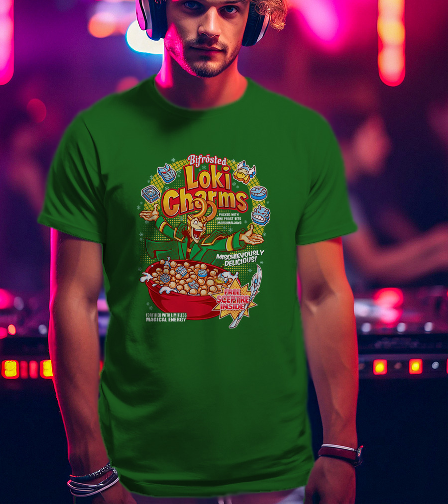 Bifrosted Loki Charms Mischievously Delicious Free Sceptre Inside Fortified With Limitless Magical Energy T-Shirt