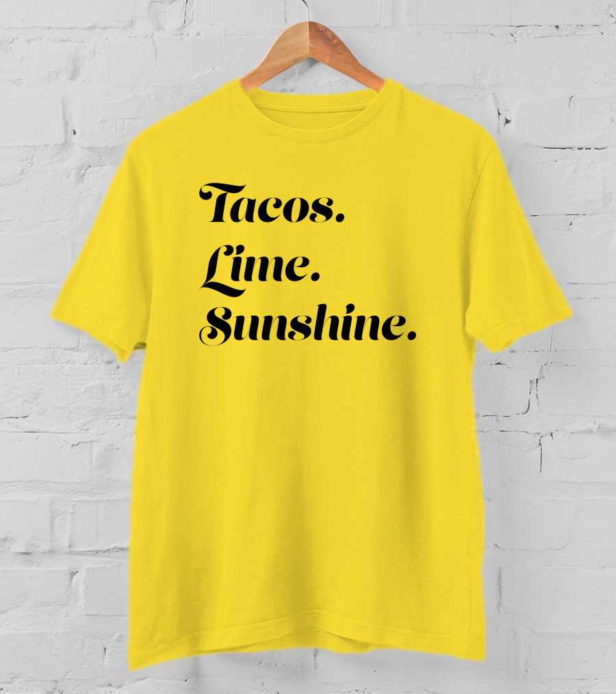 Tacos Lime Sunshine Vibrant Summer Vibes T-Shirt