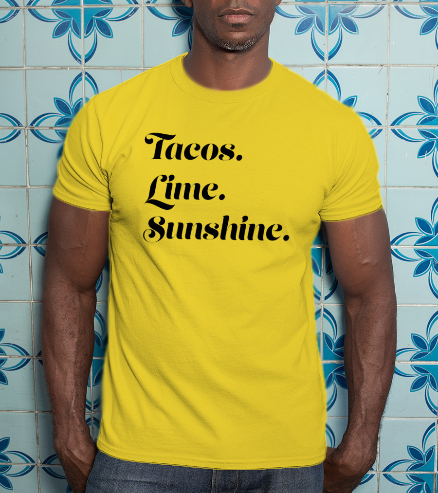 Tacos Lime Sunshine Vibrant Summer Vibes T-Shirt