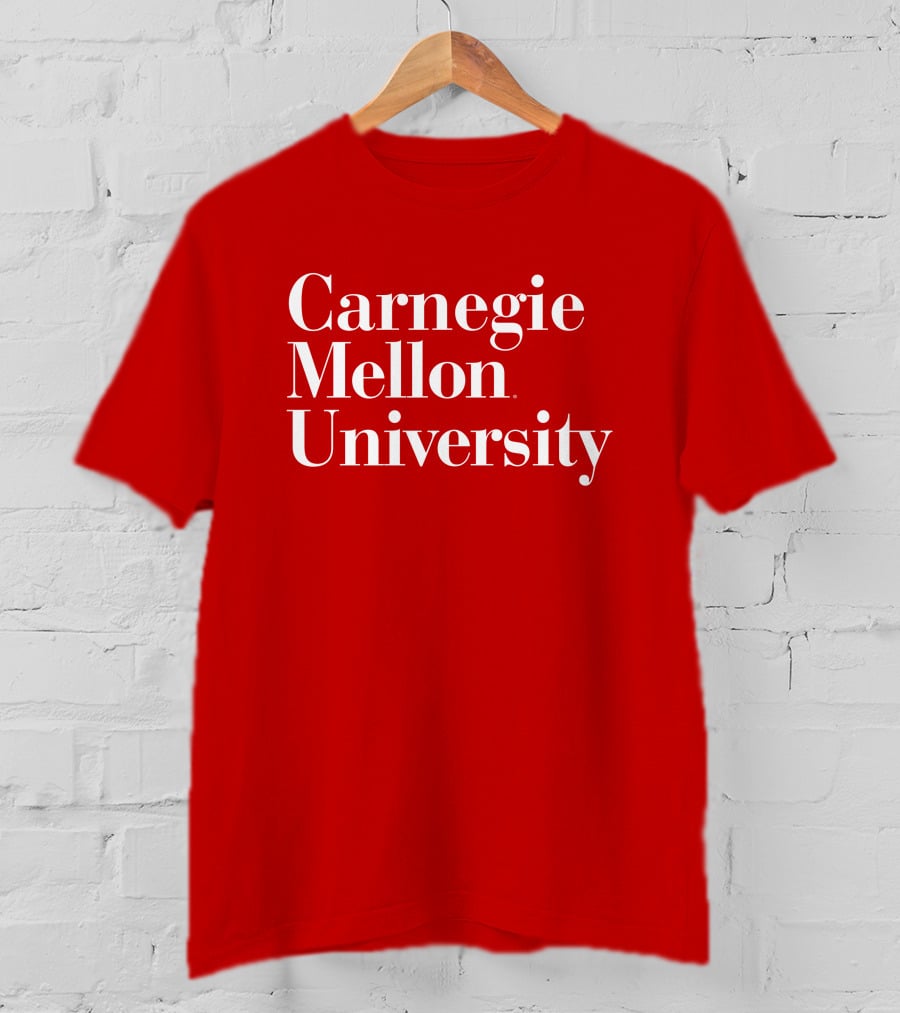 Carnegie Mellon University Red Background Classic Font T-Shirt