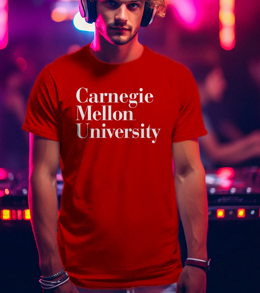 Carnegie Mellon University Red Background Classic Font T-Shirt