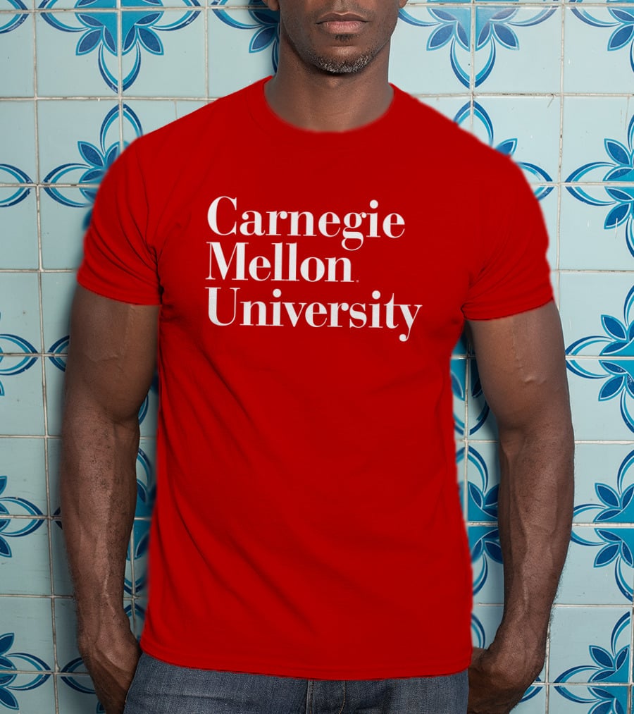Carnegie Mellon University Red Background Classic Font T-Shirt