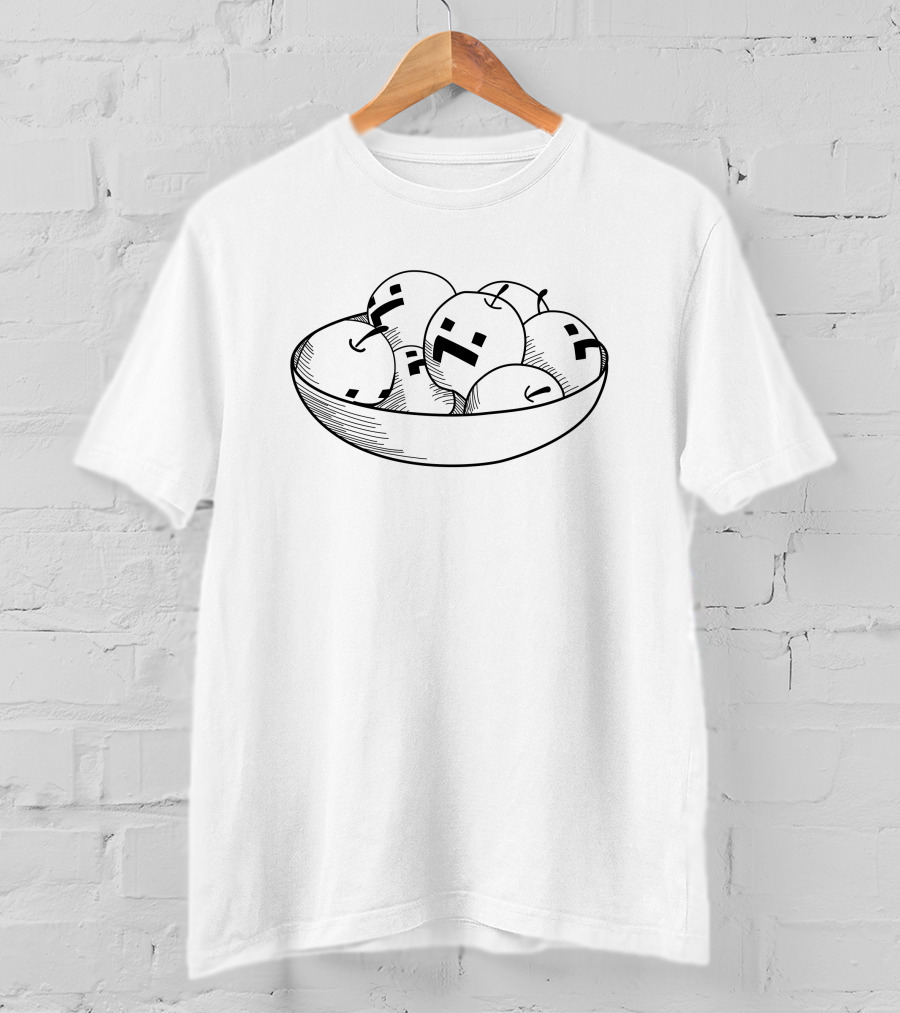 Tapl Merch Apple Bowl Pixel Faces T-Shirt