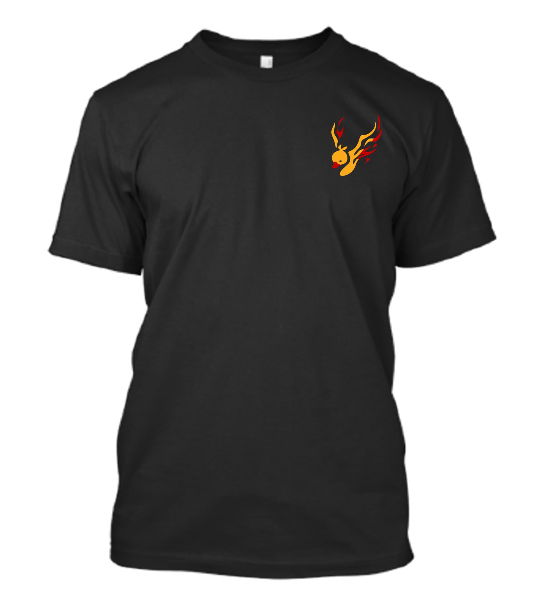 Quackity Merch Red Phoenix Duck Flaming Head Black T-Shirt