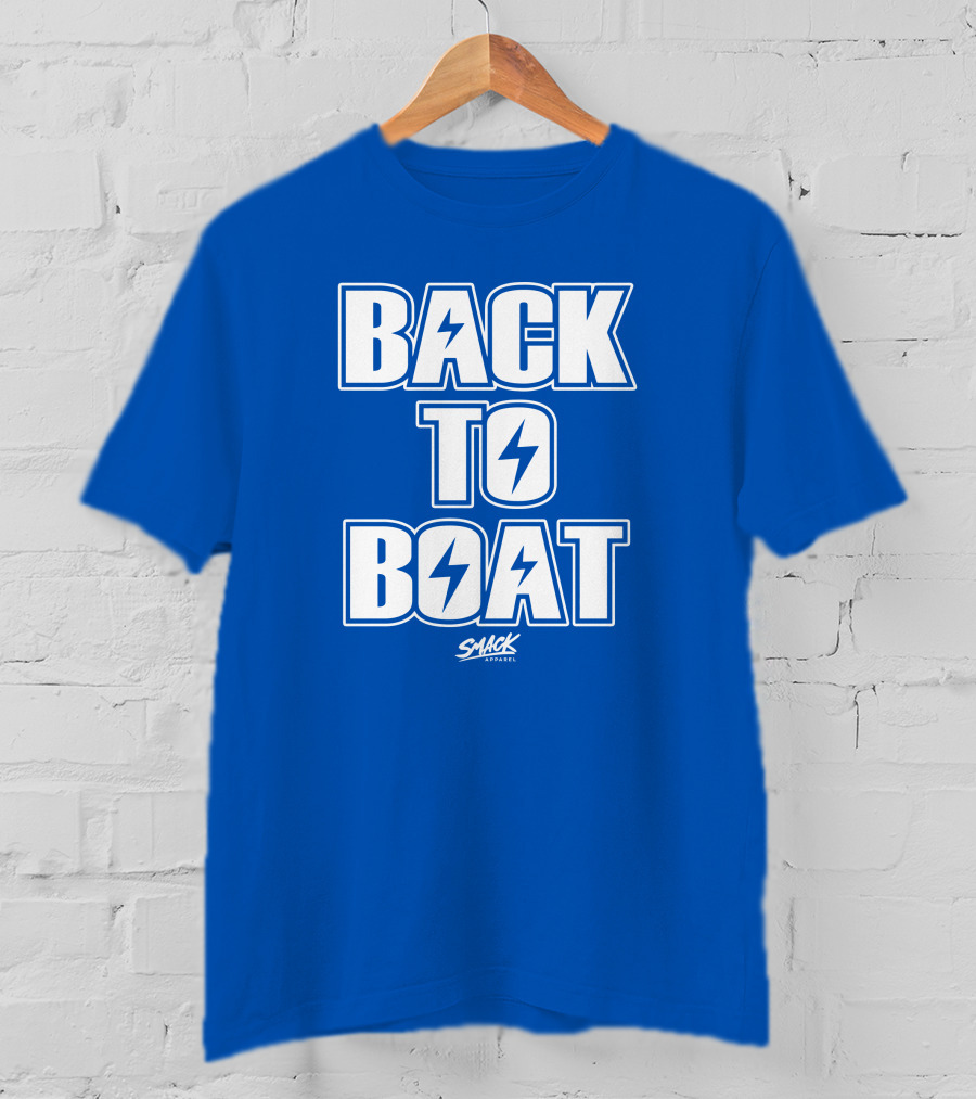 Back To Boat Smack Lightning Bolt Blue T-Shirt