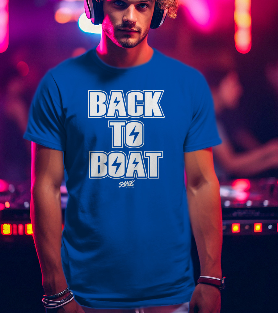Back To Boat Smack Lightning Bolt Blue T-Shirt