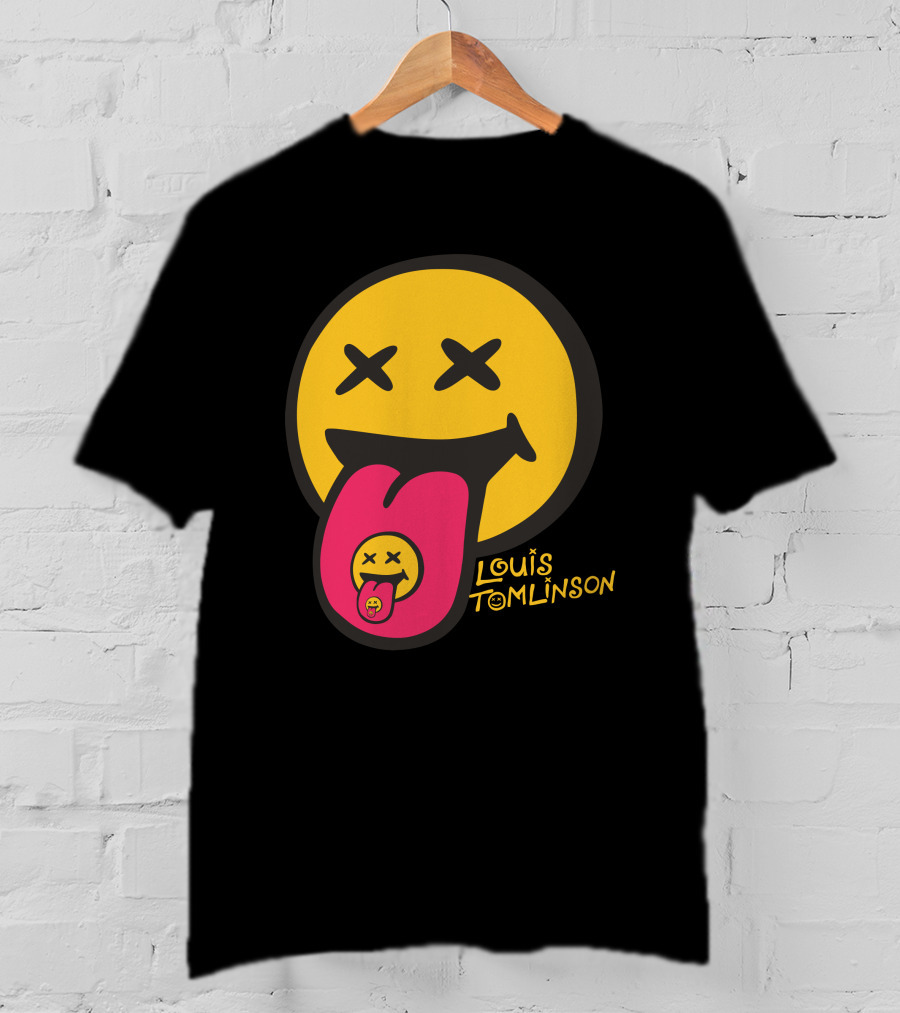 Louis Tomlinson Merch Smiley Face Tongue Out Summer T-Shirt