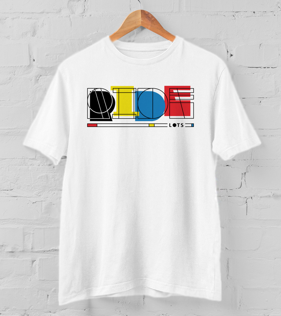 Ride Lots Geometric Multi Color Design Bicycling Shop T-Shirt