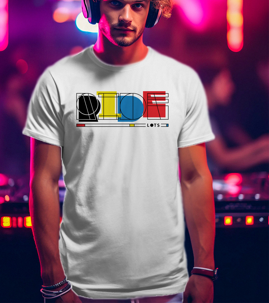 Ride Lots Geometric Multi Color Design Bicycling Shop T-Shirt
