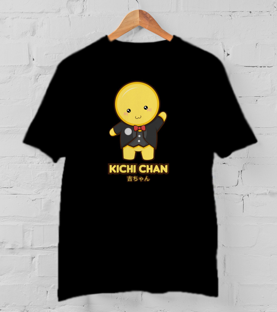 Kichi Chan Cute Character With Bow Tie In Black Suit T-Shirt