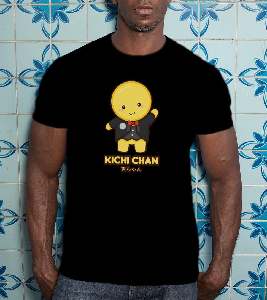 Kichi Chan Cute Character With Bow Tie In Black Suit T-Shirt