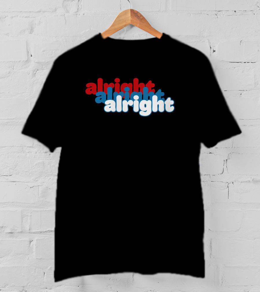 Alright Alright Alright Matthew McConaughey Retro Red Blue T-Shirt