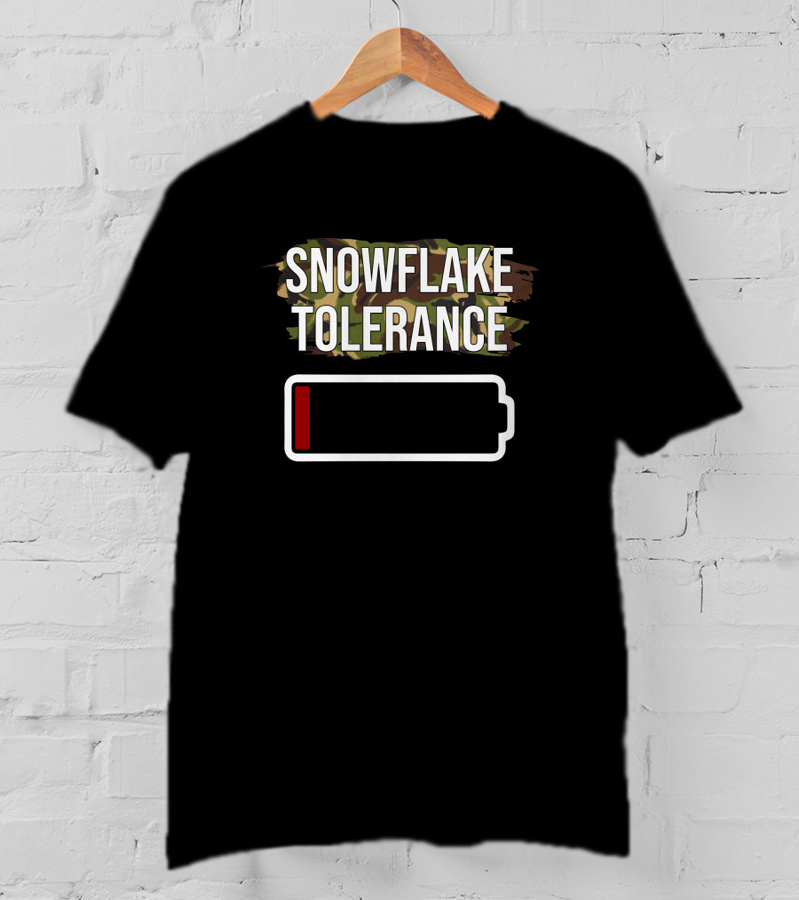 Snowflake Tolerance Low Battery Camouflage Kev Riches T-Shirt