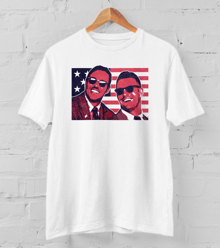 Brooks Koepka Merch The Hug USA Flag Sunglasses Smiling T-Shirt