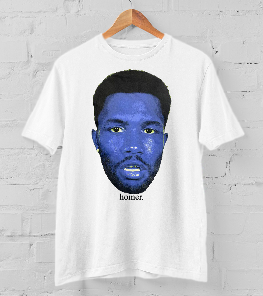 Frank Ocean Homer Bebe Boy Blue Face Typography T-Shirt