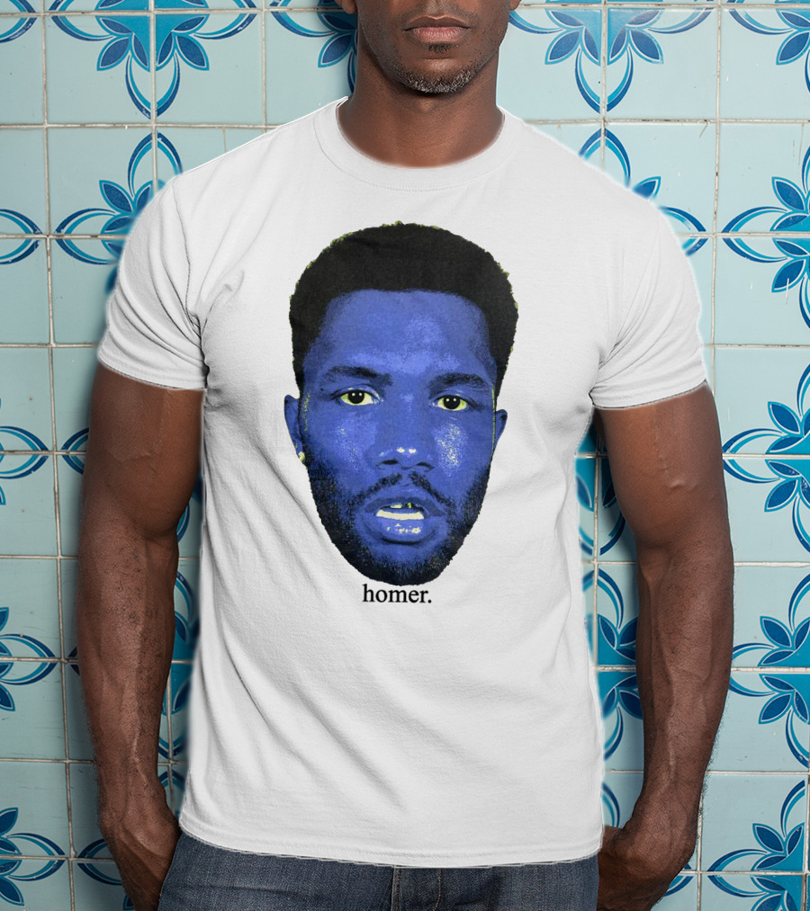 Frank Ocean Homer Bebe Boy Blue Face Typography T-Shirt
