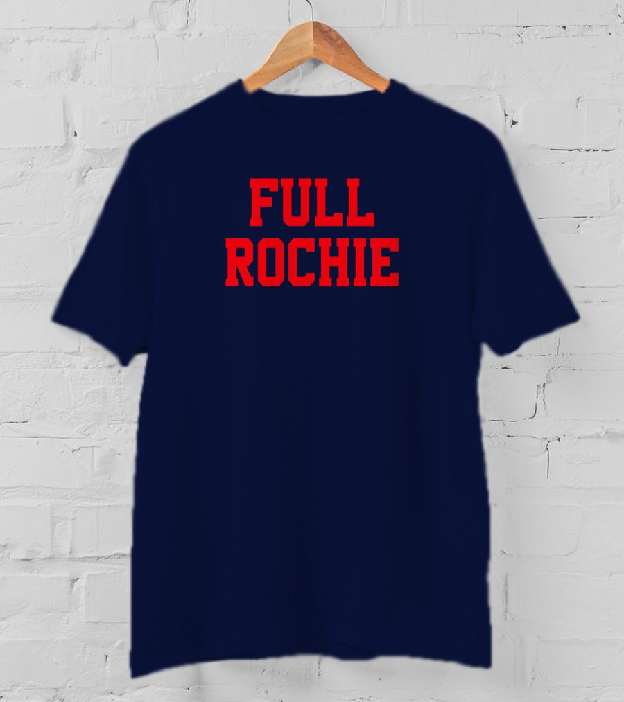 Dan Roche Full Rochie Bold Red Text On Dark Blue T-Shirt