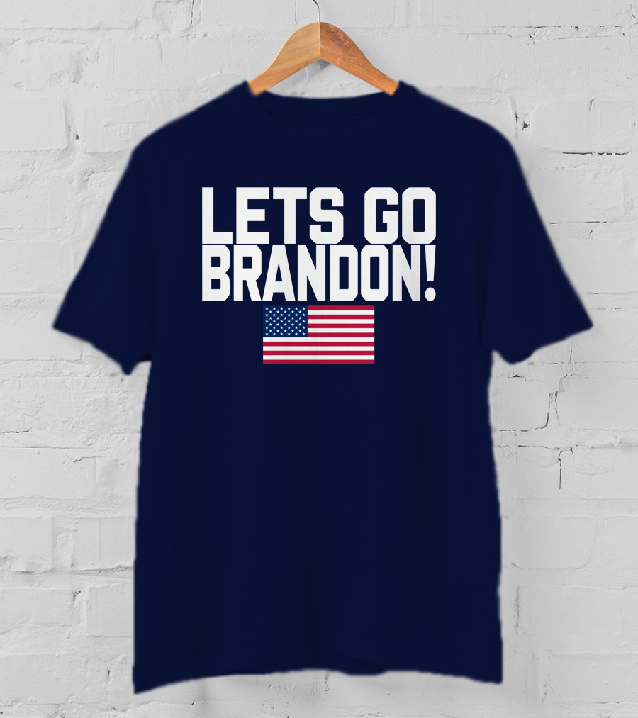 Lets Go Brandon Marine Veteran American Flag T-Shirt