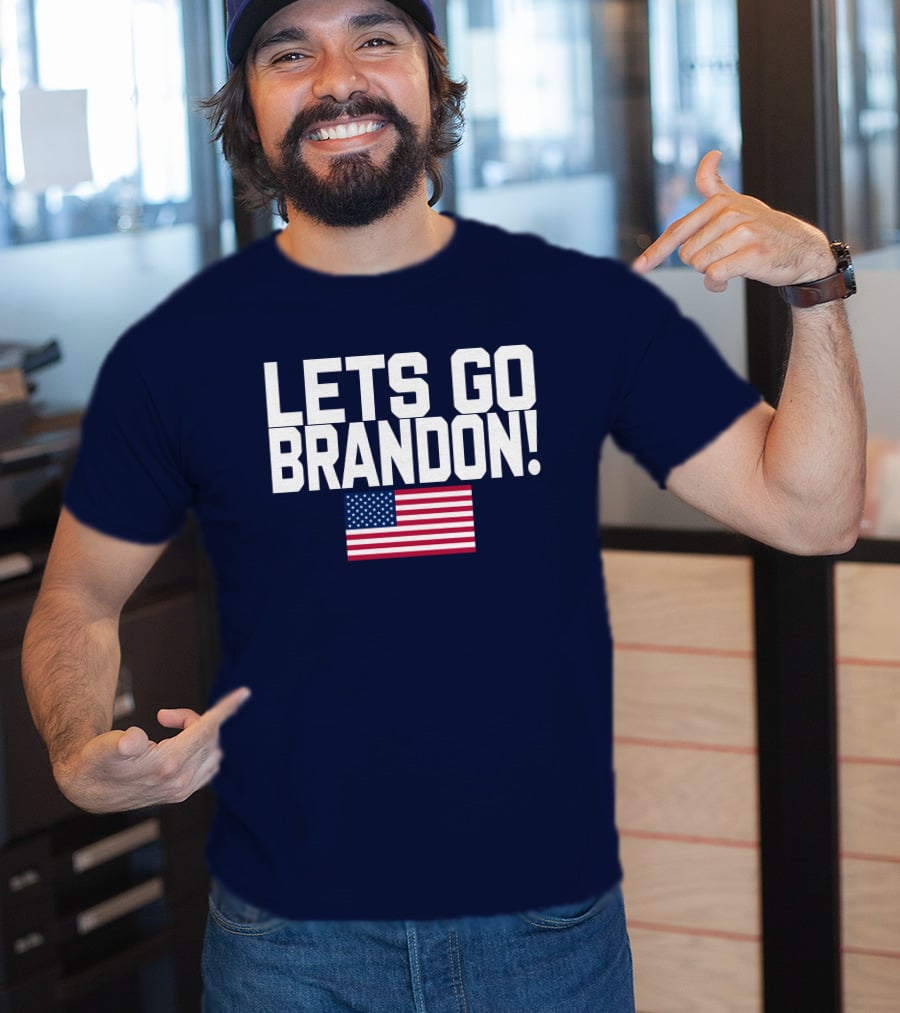 Lets Go Brandon Marine Veteran American Flag T-Shirt
