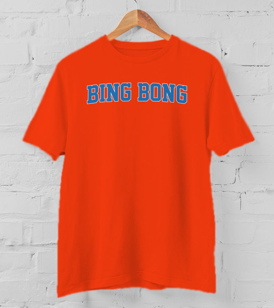Bing Bong Orange Blue Text T-Shirt