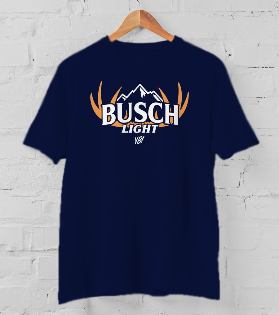 Busch Light YB Hunt Antler Logo Mountain T-Shirt