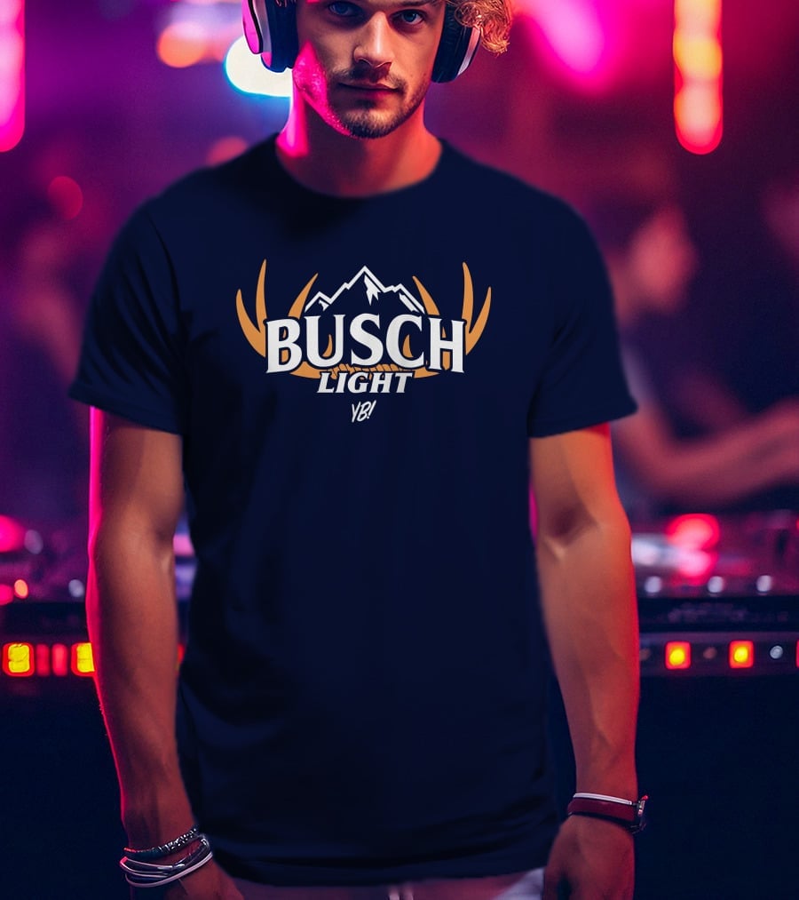 Busch Light YB Hunt Antler Logo Mountain T-Shirt